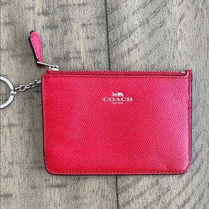 Coach Scarlet Leather Keychain Pouch